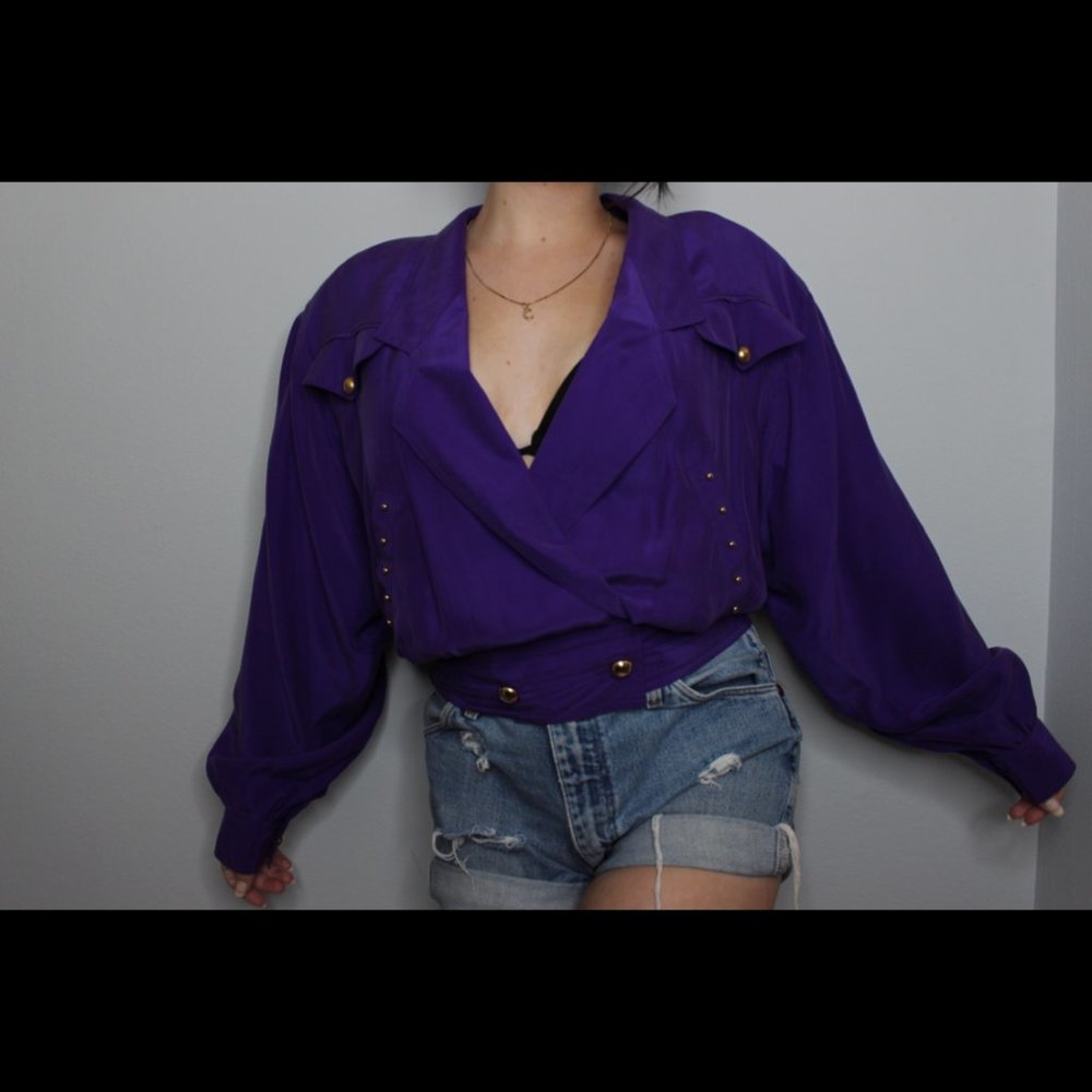 Purple 80's Prince Shoulder padded Jacket